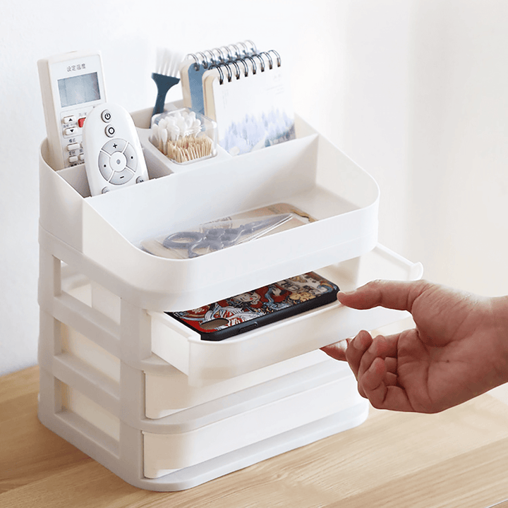 Plastic Cosmetic Drawer Makeup Organizer Jewelry Container Baby Storage Box DIY Multi-Layer Nail Casket Holder Bathroom Desktop Case - Trendha