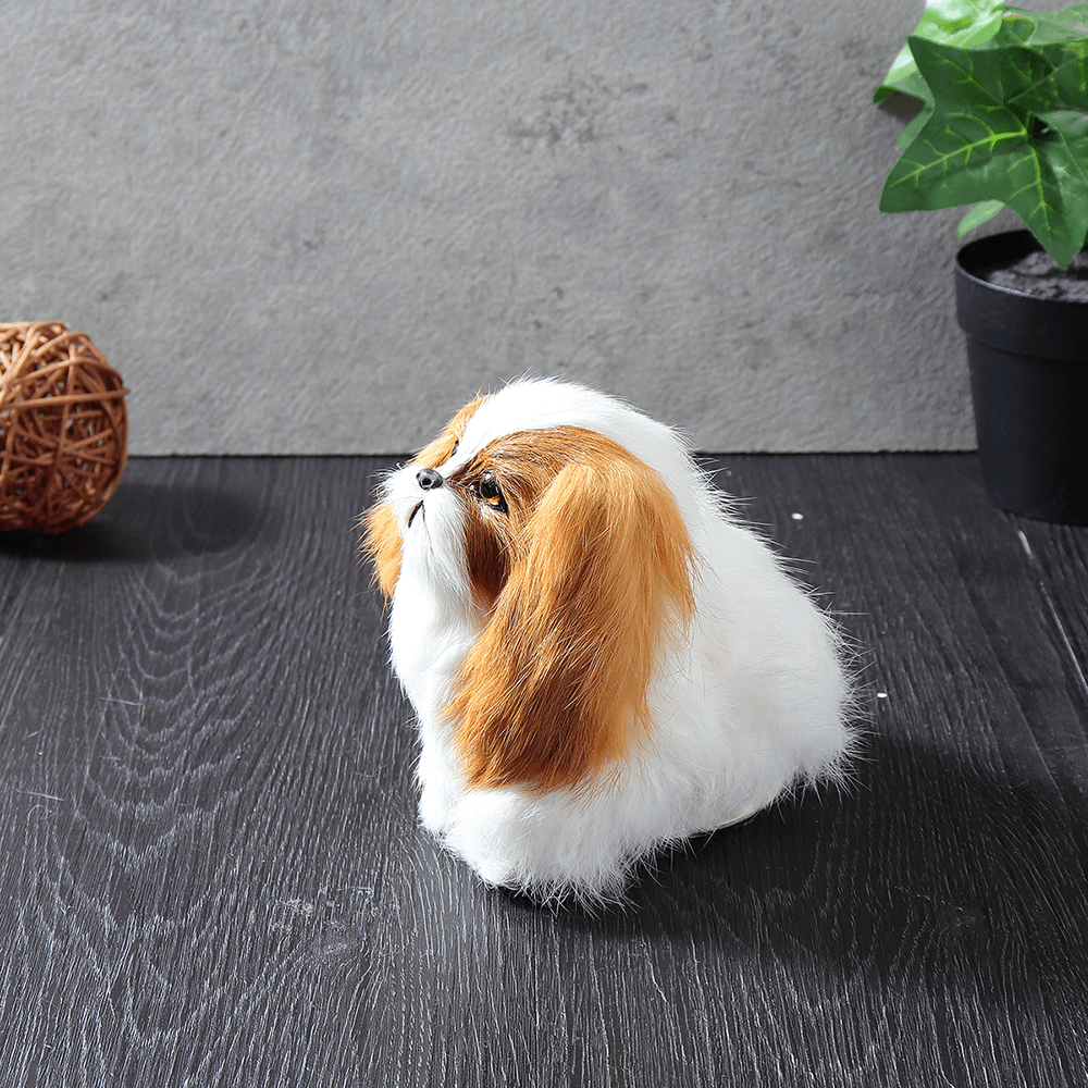 Cute Puppy Lifelike Simulation Dog Stuffed Plush Toy Realistic Home Desk Decoration - Trendha