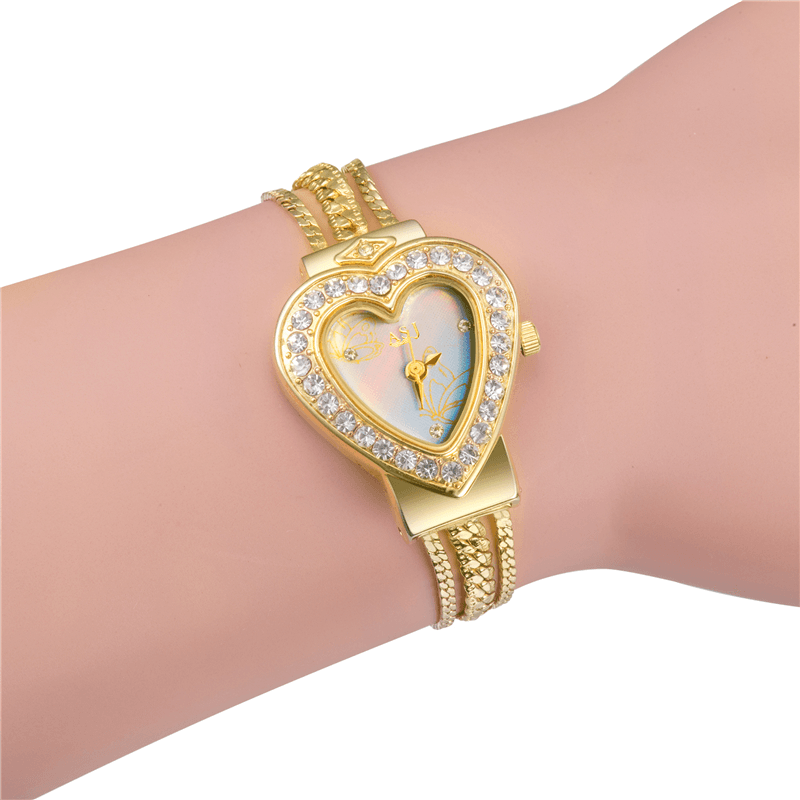 ASJ Fashion Heart-Shaped Women Quartz Watch Bracelet Wristwatch - Trendha