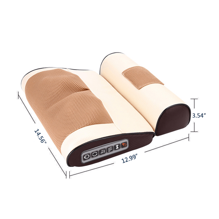 Double 8D Electric Massage Pillow Body Infrared Heating Neck Shoulder Back Pillow Massager - Trendha