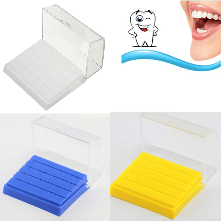 24 Holes Dental Bur Holder Disinfection Carbide Burs Block Drills Case Box - Trendha