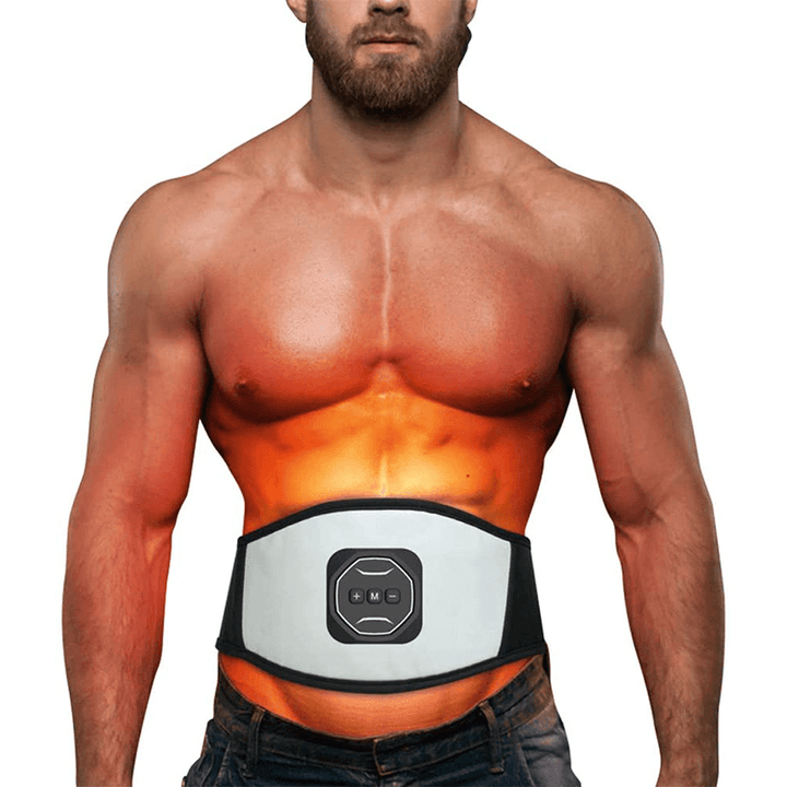 Intelligent USB Rechargeable Fitness Trainer Belt LED Display Electrical Muscle Stimulator Abdominal Home Gym Training - Trendha