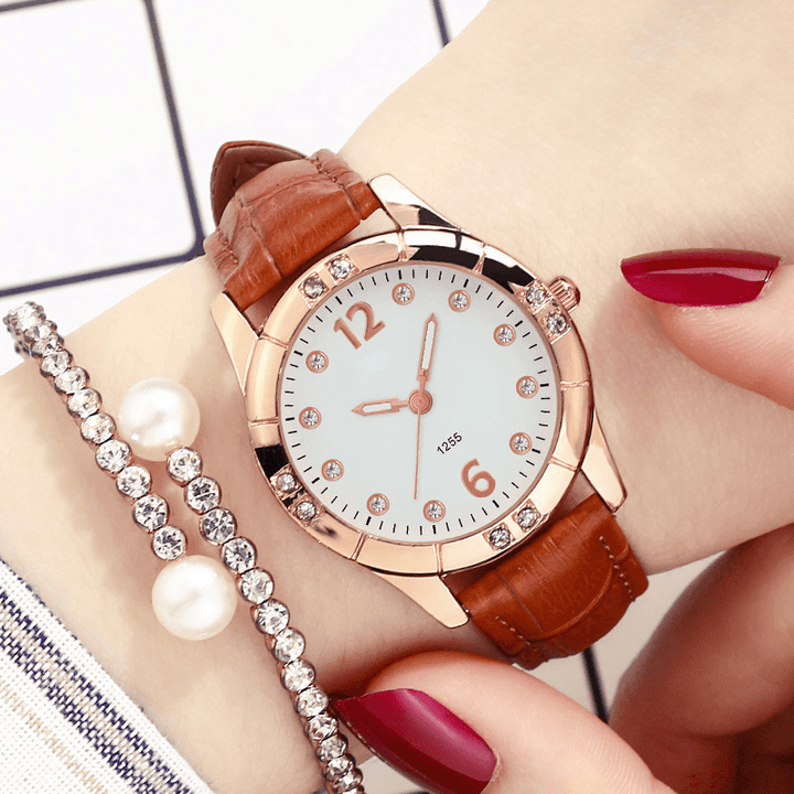 Deffrun Diamonds Elegant Design Women Wrist Watch Luminous Display Quartz Watch - Trendha
