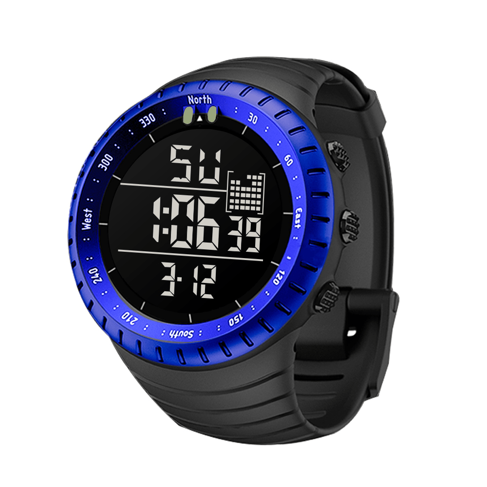 SENORS SN090 Digital Watch Fashion Men Chronograph Alarm 12/24 Hour Waterproof Sport Silicone Strap Watch - Trendha