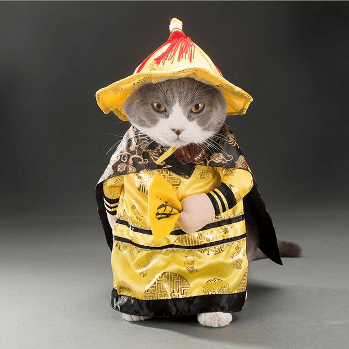 Halloween Decoration Pets Cosplay Transfiguration Dog Cat Clothes Toys Emperor Section - Trendha