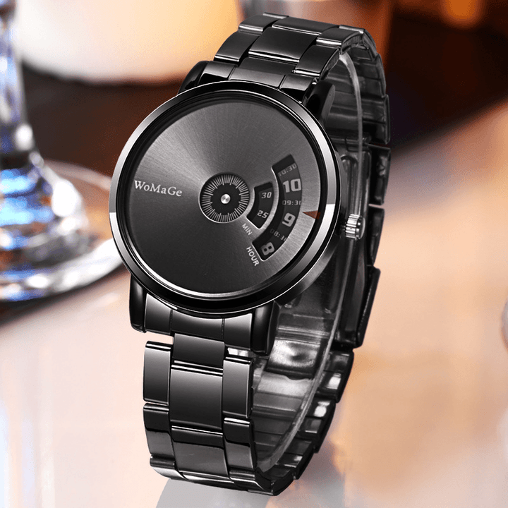 WOMAGE Men Watch Fashion Alloy Stainless Steel Band Business Digital Quartz Watch - Trendha