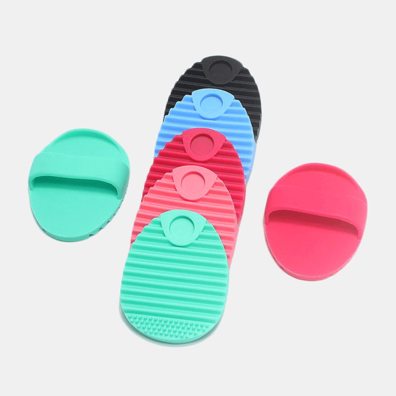 Egg Shape Silicone Brush Cleaning Mat Makeup Brushes Cleaner Glove Scrubber Board Cosmetics Clean Brush Gel Washing Tool - Trendha