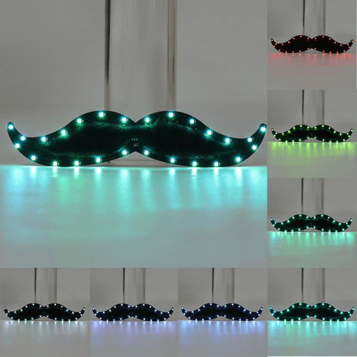 LED Fake Beard Glow Carnival Toys Halloween Christmas Gifts Cosplay Mustache - Trendha