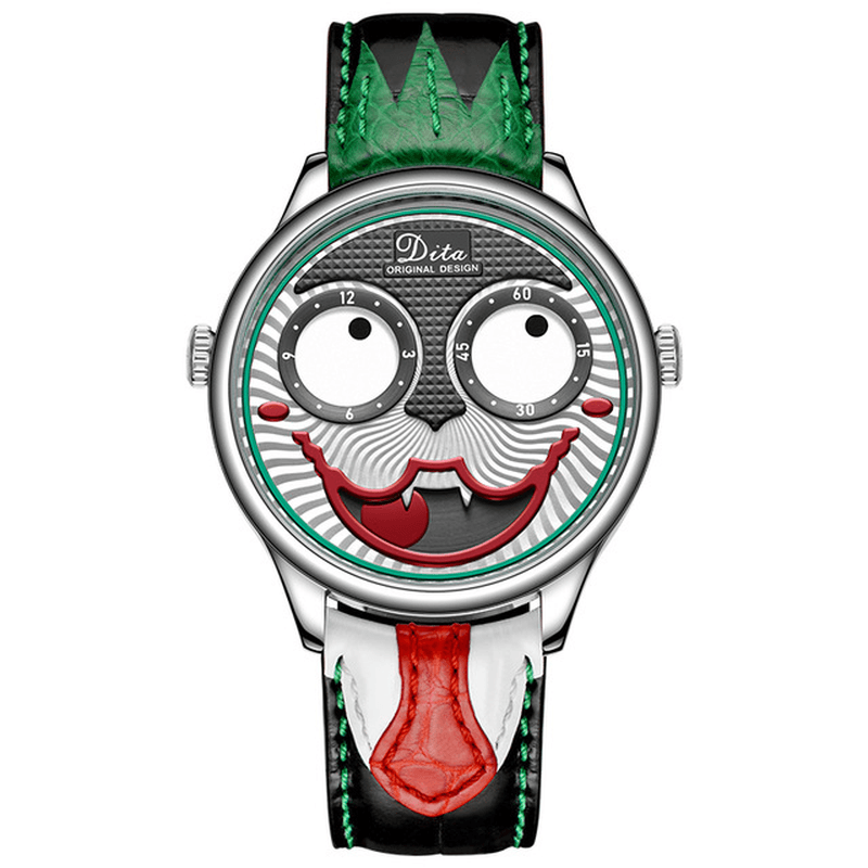 Fashion Creative Joker Dial Leather/Stainless Steel Strap Personality Alloy Men Quartz Watch - Trendha