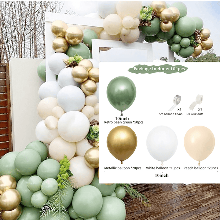 Garland Green Gold Ballon Set for Party Birthday Wedding - Trendha