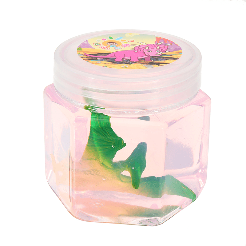Dinosaur Animal Crystal Mud Hex Bottle Transparent Slime DIY 5.5Cm*5.7Cm Plasticine Toy Gift - Trendha