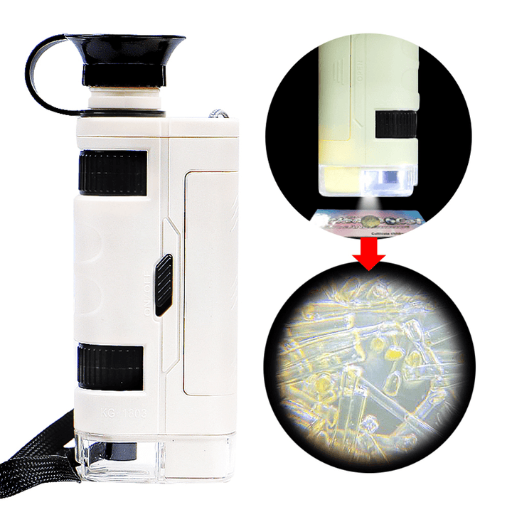 120X High-Definition Portable Optical Microscope Elementary School and Outdoor Play Children Science Experimental Biology Teaching Microscope Toy for Children Gift - Trendha