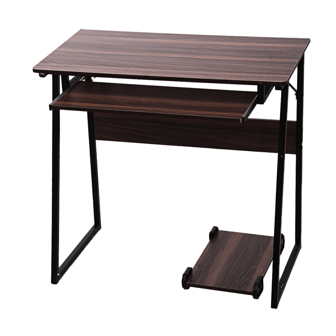 Guosarten Trapezoidal Computer Desk Table Writing Study Desk Office Workstation with Keyboard and Mainframe Stand for Office Home - Trendha