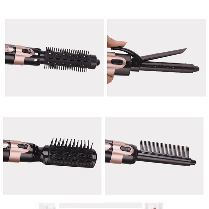 Multifunctional Hot Air Comb Four-In-One Negative Ion Wet and Dry Hair Dryer Hair Straightener Hair Curler Hair Dryer Comb - Trendha