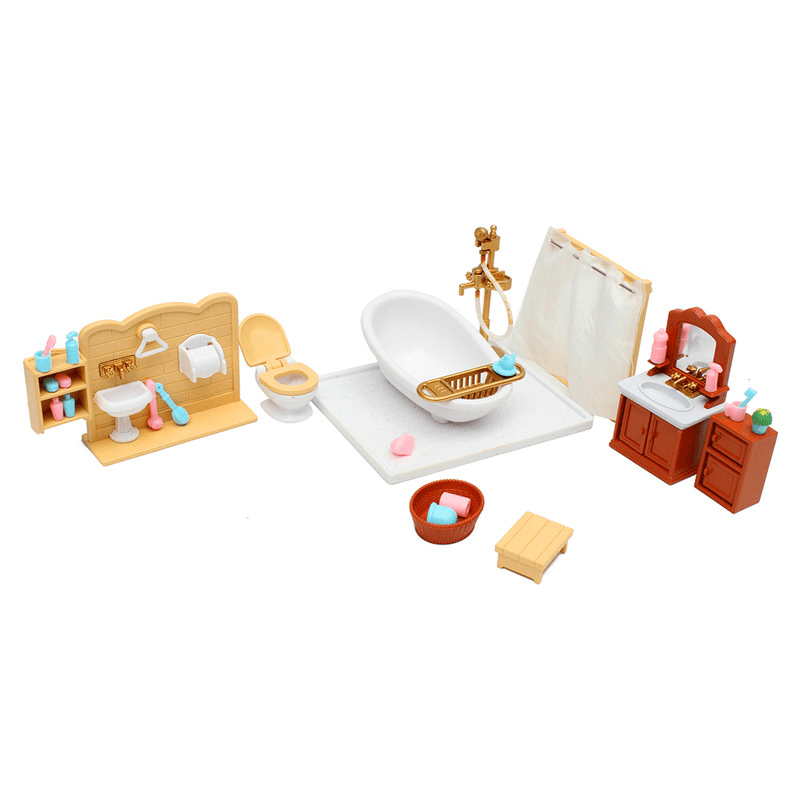 DIY Miniatures Bedroom Bathroom Furniture Sets for Sylvanian Family Dollhouse Accessories Toys Gift - Trendha