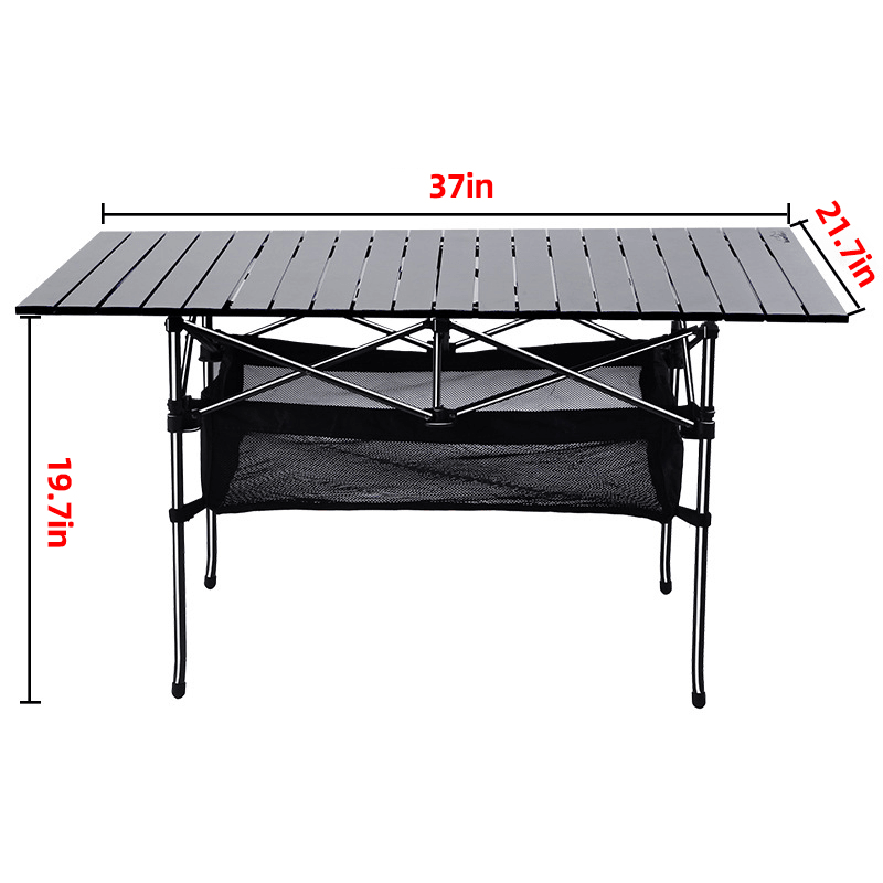 37X21.7X19.7 Inch Aluminium Aolly Folding Portable Picnictable Outdoor Camping BBQ Party with Net Bag - Trendha