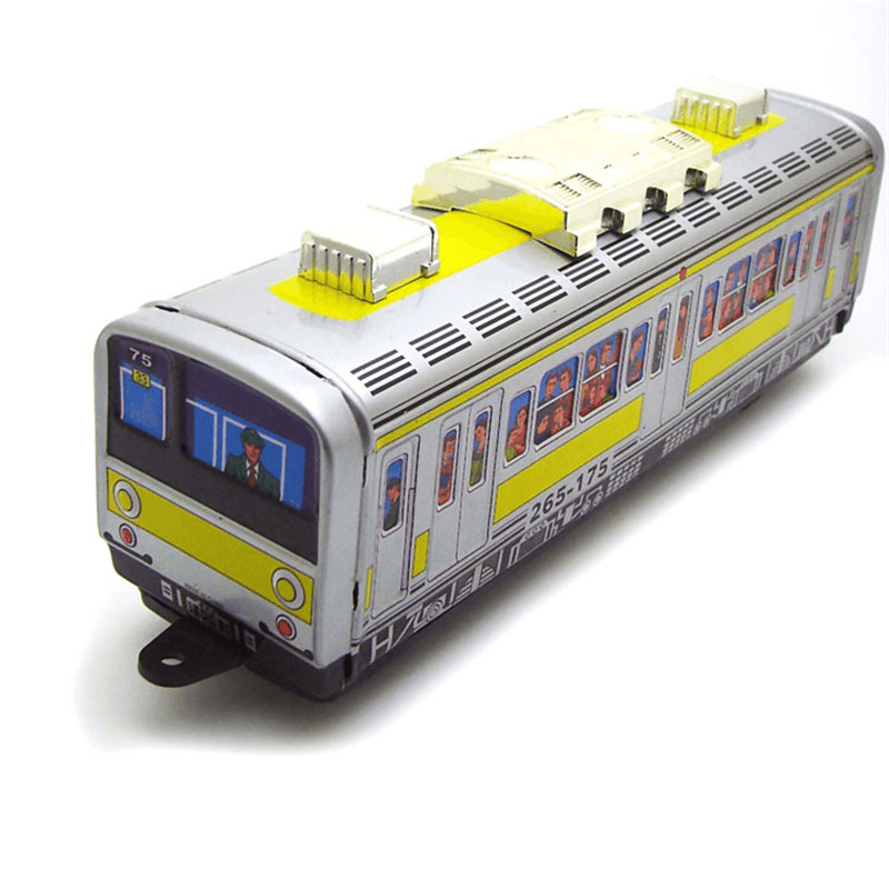 Classic Vintage Clockwork Subway Train Wind up Reminiscence Children Kids Tin Toys with Key - Trendha