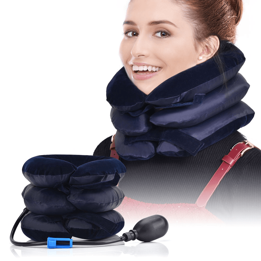Neck Stretcher Air Cervical Traction 1 Tube House Medical Devices Orthopedic Pillow Collar Pain Relief Brown Tractor - Trendha