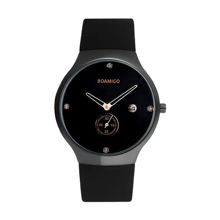 BOAMIGO 5013 Ultra Thin Date Display Men Wrist Watch Fashionable Quartz Watches - Trendha