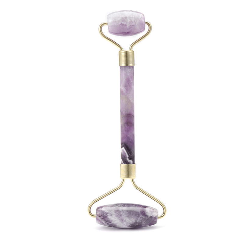 Amethyst Jade Roller Facial Massage Roller anti Wrinkles Minimize Enlarged Pores Tighten Firm - Trendha