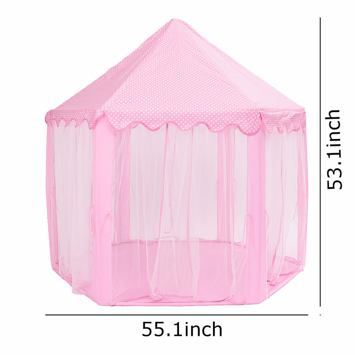Portable Princess Castle Play Tent Activity Fairy House Fun Play House Toy 55.1X55.1X53.1 Inch - Trendha