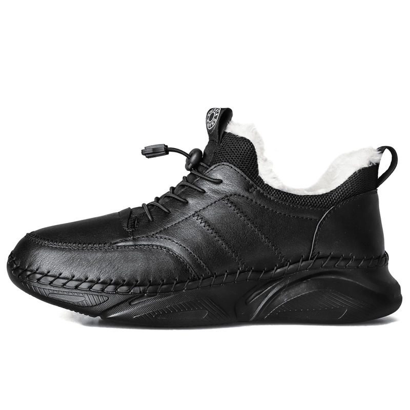 Men Hand Stitching Leather Light Weight Warm Soft Casual Sport Shoes - Trendha