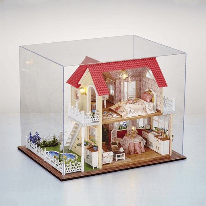 Cuteroom DIY Transparent Display Box Dust-Proof Cover Dollhouse Princess Room - Trendha