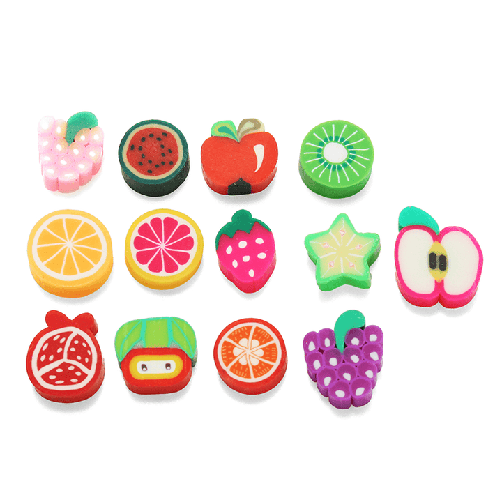 100PCS DIY Slime Accessories Decor Fruit Cake Flower Polymer Clay Toy Nail Beauty Ornament - Trendha