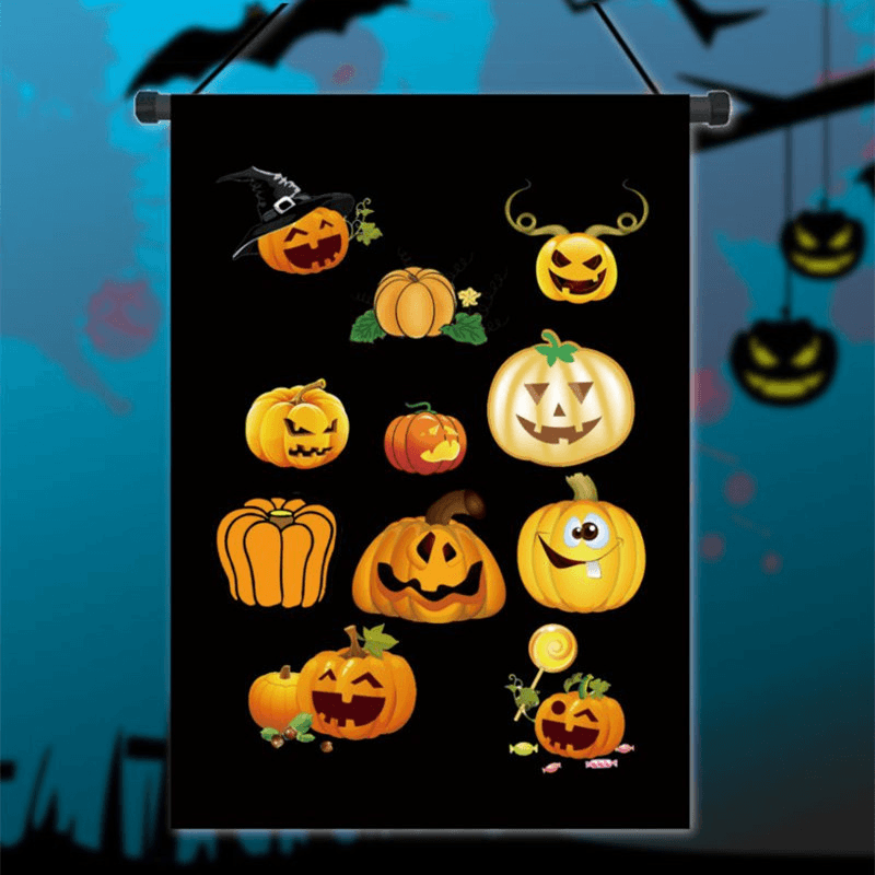 30X45Cm Halloween Polyester Cute Pumpkins Flag Garden Holiday Decoration - Trendha