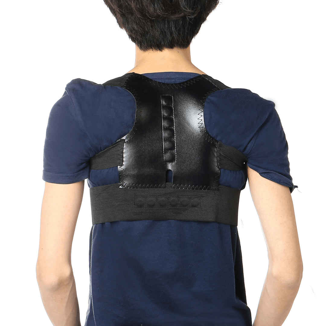 Back Shoulder Lumbar Magnetic Posture Corrector Support Adjustable Back Belt Brace - Trendha