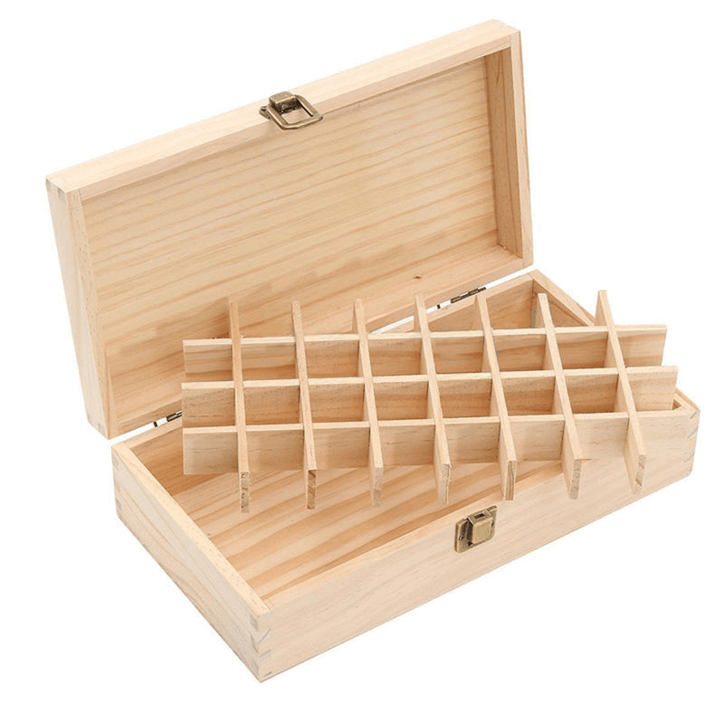 32 Compartments of Essential Oil Wooden Box Can Be Picked Up - Trendha