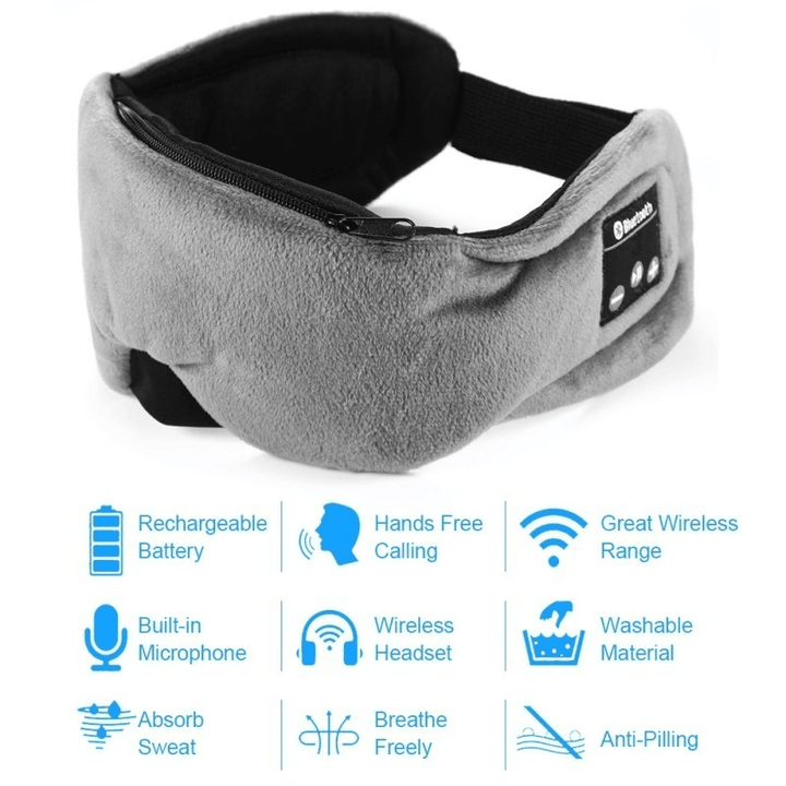 Sleep Headphones Bluetooth 5.0 Eye Mask Noise Cancelling Sleeping Mask with Adjustable Strap - Trendha