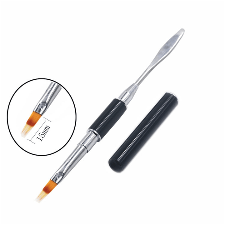 UV Poly Gel Nail Brush Dual-Ended Slice Shape Tool Polish - Trendha