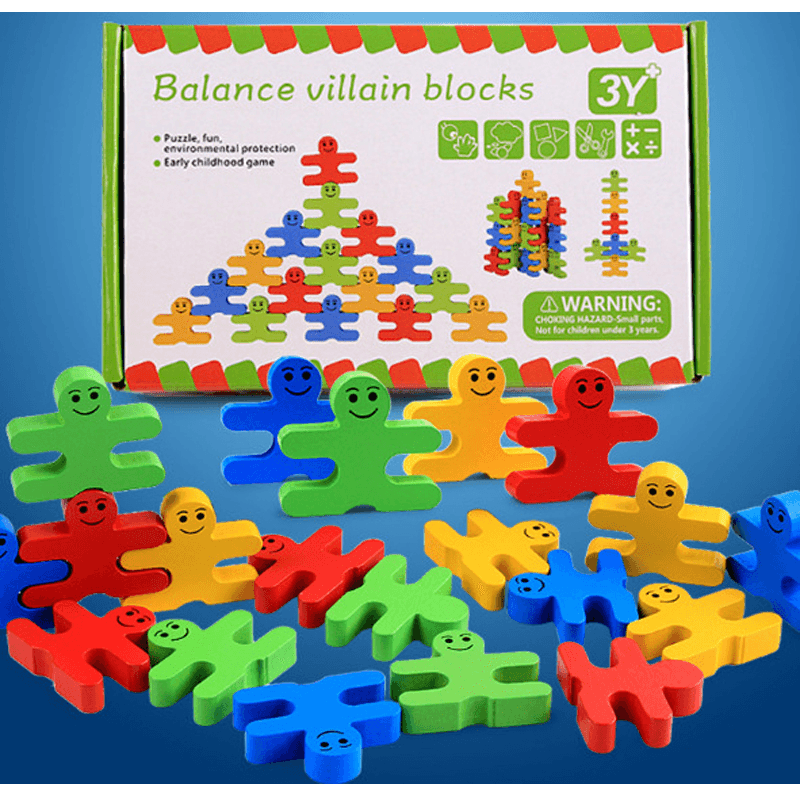 Wooden Creative Cartoon Balance Building Blocks Children'S Educational Wooden Blocks Toys Kindergarten Teaching Aids - Trendha