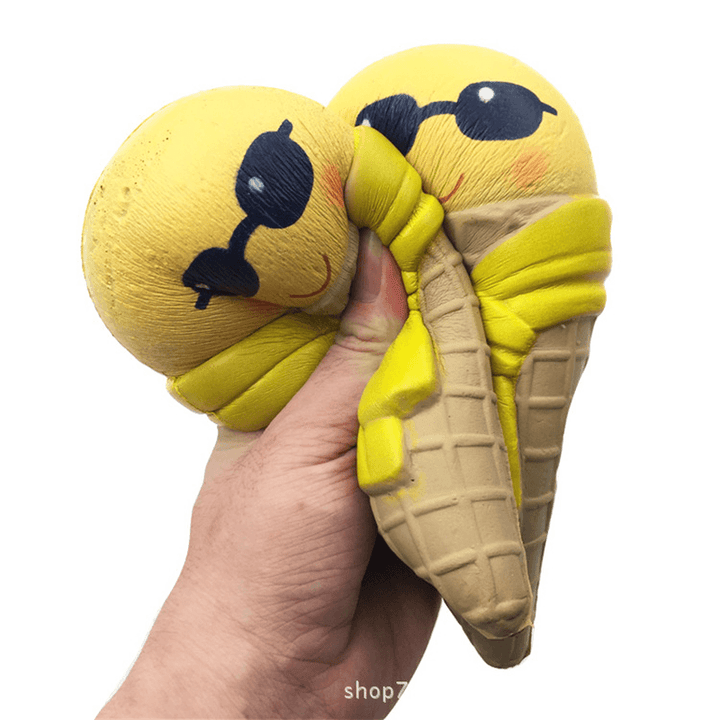 Squishyfun Ice Cream with Sunglasses Scarf Squishy 18Cm Slow Rising with Packaging Collection Gift - Trendha