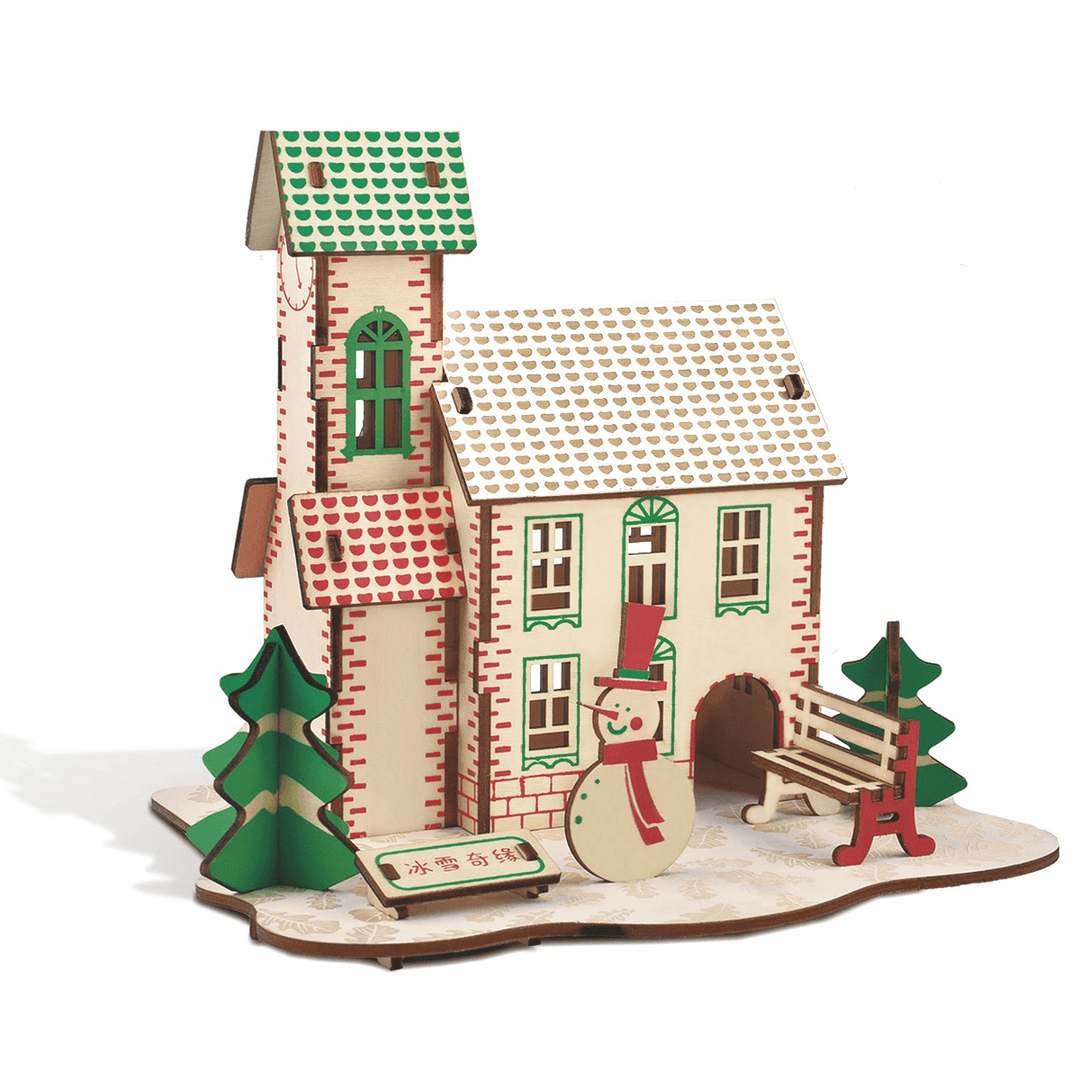 3D Woodcraft Puzzle Assembly House Kit Model Building Educational Toy for Kids Gift - Trendha