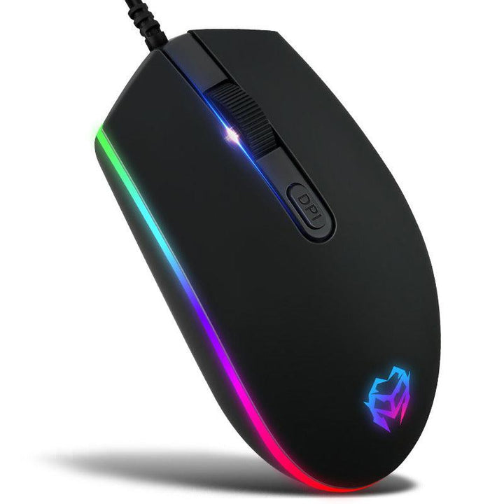 Colorful Crystal Luminous Wired Keyboard Mouse Set - Trendha