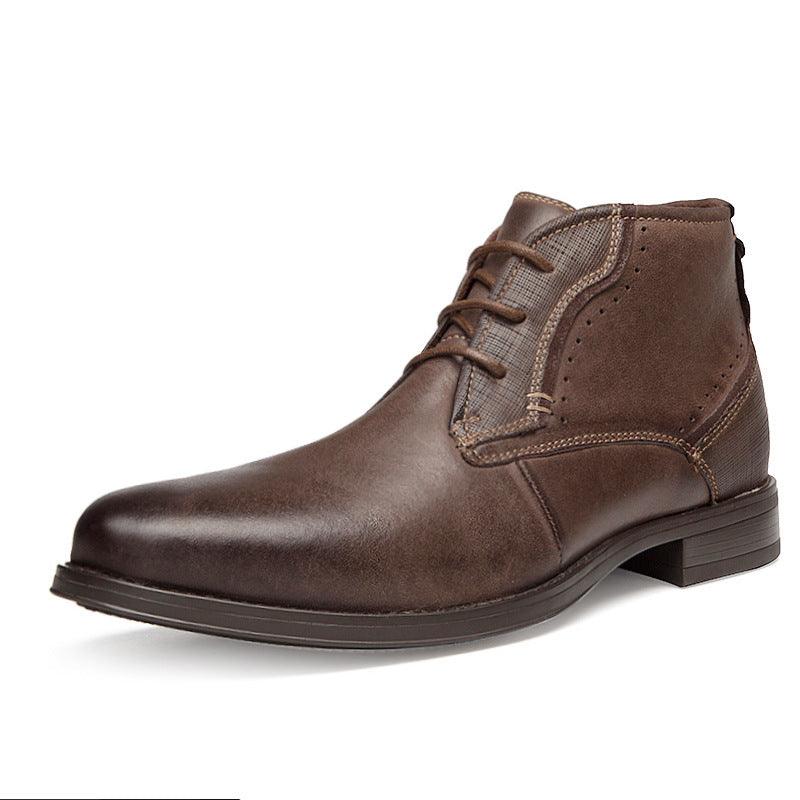 High-top Shoes British Gentleman First Layer Cowhide Men's Boots - Trendha