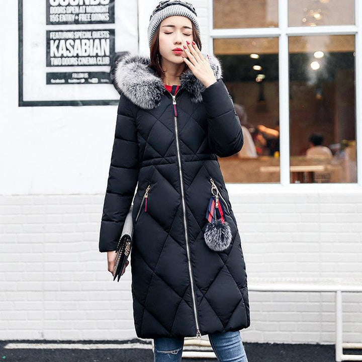 Long hooded padded down coat coat women - Trendha