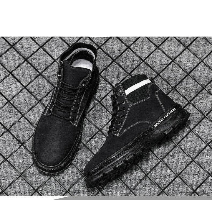 Men's Trendy Boots Korean Casual Shoes Men's Tooling Boots - Trendha