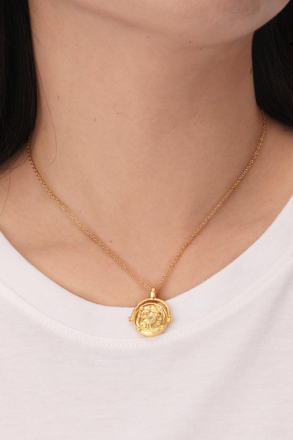 18K Gold-Plated Brass Double Sided Wear Necklace - Trendha