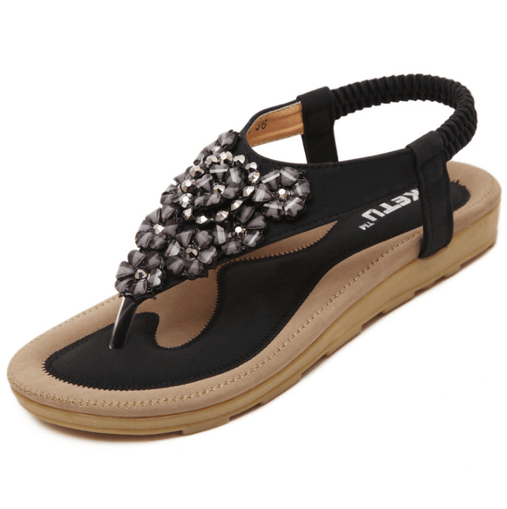 Women's Flip Flops Sandals Flat Summer Shoes Woman Plus Size Casual Sandals Rhinestone Floral Sandalias - Trendha