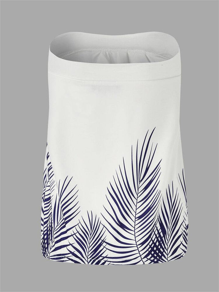 Women Summer Leaf Print Strapless Sleeveless Tube Tank Top - Trendha
