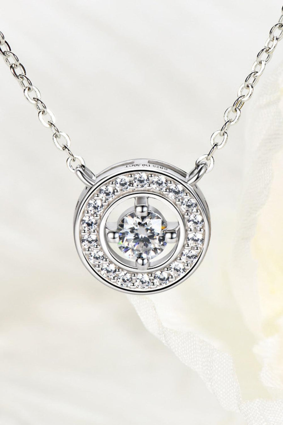 925 Sterling Silver Moissanite Geometric Pendant Necklace - Trendha