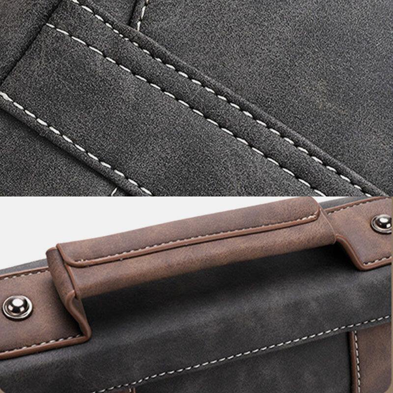 Men PU Leather Multi-pockets Vintage Casual Waterproof Breathable Crossbody Bags Shoulder Bags - Trendha