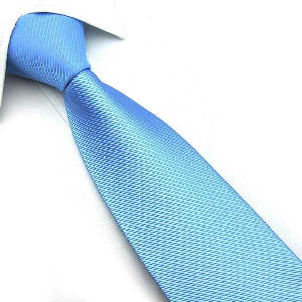 PenSee Mens Tie 100% Polyester Silk Solid Stripe Multi-Colors Formal Necktie - Trendha