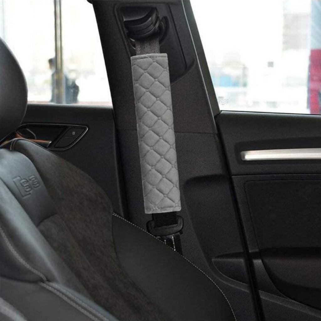 Gray Soft Patterned Seat Belt Strap Covers - Trendha