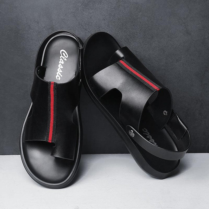 Summer casual breathable male leather sandals - Trendha
