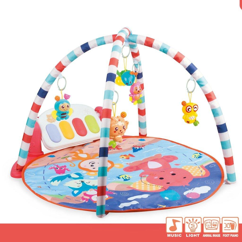 Baby Game Pad Music Pedal Piano Music Fitness Rack Crawling Mat With Hanging Toy - Trendha