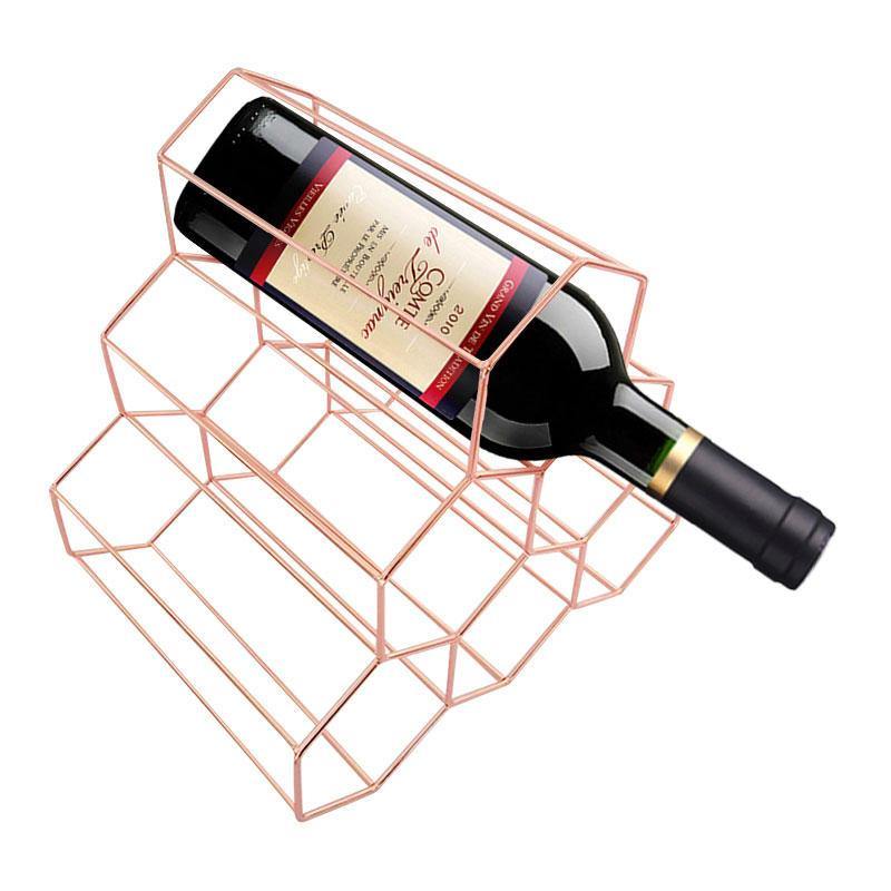 Creative Triangle 6 Bottle Wine Shelf Rack Organizer Storage Holder Home Kitchen Bar Decor - Trendha